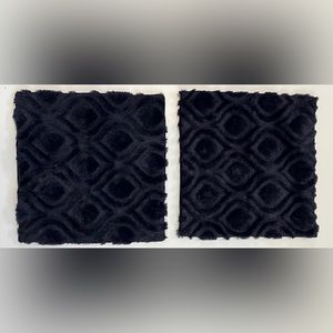 Decorative Throw Pillow Covers 18x18, Soft Plush Navy set of 2